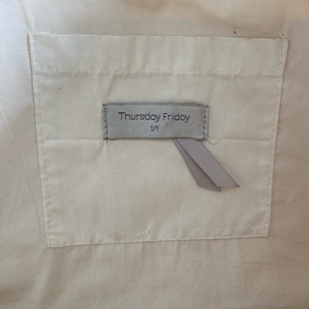 Thursday Friday Canvas Coated Quilt Print Tote Bag Cream Tan Gold - Picture 5 of 16